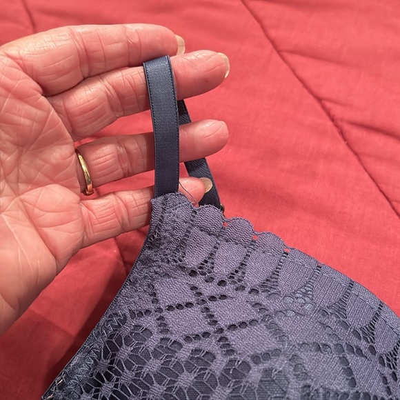 Lucky Brand sz 36C Steel Gray/Blue Lace,  Padded Cup Bra (No Underwire) - Picture 2 of 6